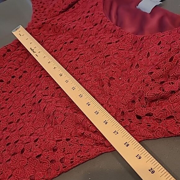 Rabbit Rabbit Rabbit Designs sz 10 burgundy red poly lace dress NWT - Picture 8 of 11